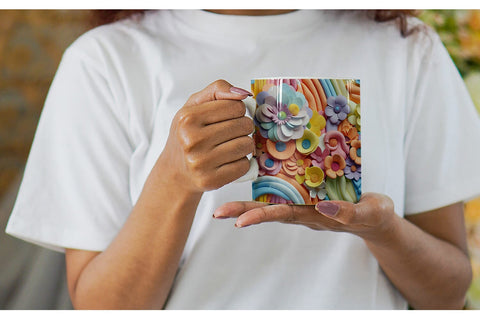 Mug Wrap 3D Summer Flowers Sublimation artnoy 