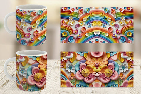 Mug Wrap 3D Summer Flowers Sublimation artnoy 