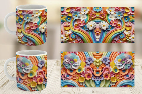 Mug Wrap 3D Summer Flowers Sublimation artnoy 