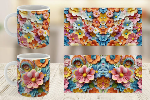 Mug Wrap 3D Summer Flowers Sublimation artnoy 