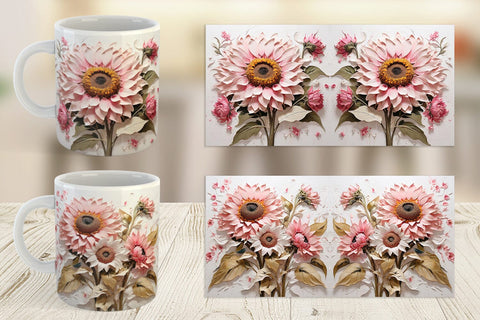 Mug Wrap 3D Sunflower Painting Sublimation artnoy 