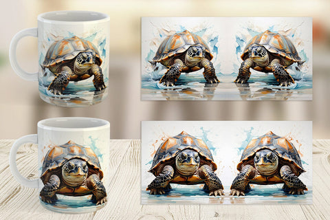 Mug Wrap 3D Turtle Painting Sublimation artnoy 