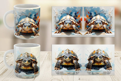 Mug Wrap 3D Turtle Painting Sublimation artnoy 