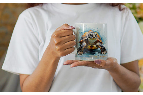 Mug Wrap 3D Turtle Painting Sublimation artnoy 