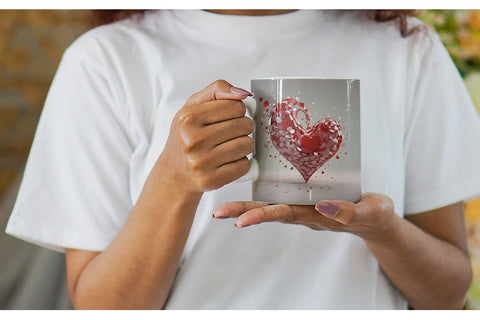 Mug Wrap 3D Valentine Heart Sublimation artnoy 