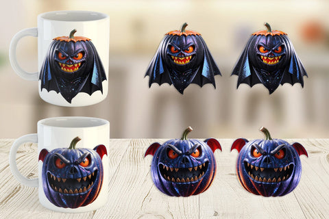 Mug Wrap 3D Vampire Pumpkin Sublimation artnoy 