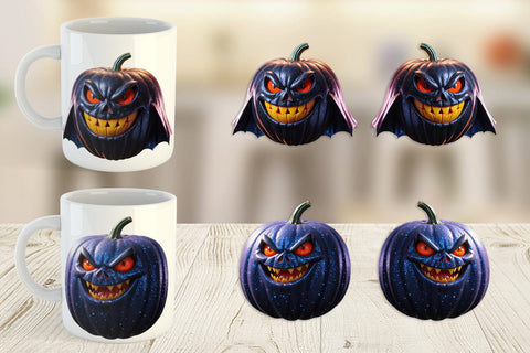 Mug Wrap 3D Vampire Pumpkin Sublimation artnoy 