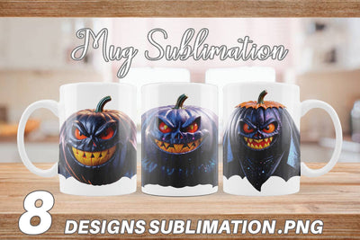 Mug Wrap 3D Vampire Pumpkin Sublimation artnoy 