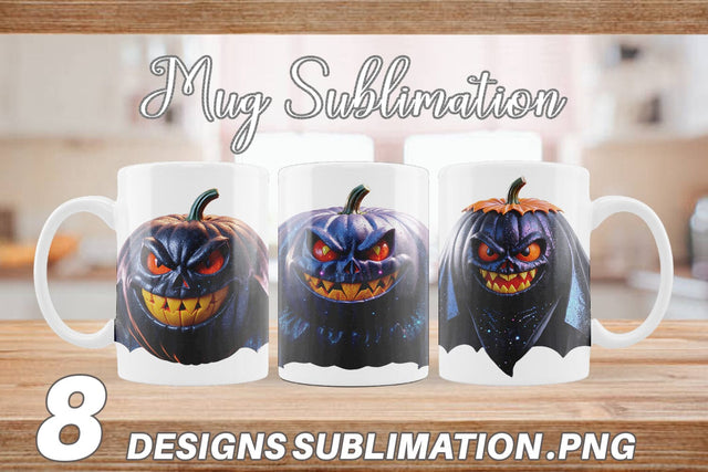 Mug Wrap 3D Vampire Pumpkin Sublimation artnoy 