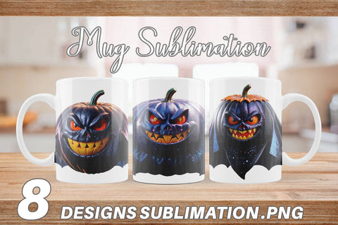 Mug Wrap 3D Vampire Pumpkin Sublimation artnoy 