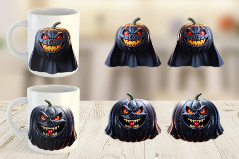 Mug Wrap 3D Vampire Pumpkin Sublimation artnoy 