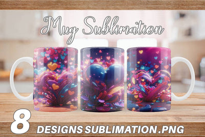 Mug Wrap 3D Vibrant Love Sublimation artnoy 
