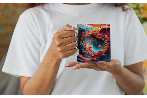 Mug Wrap 3D Wave Colorful Sublimation artnoy 