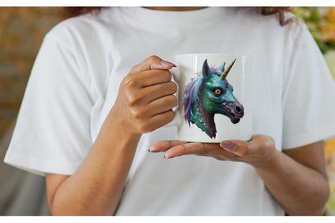 Mug Wrap 3D Zombie Unicorn Sublimation artnoy 