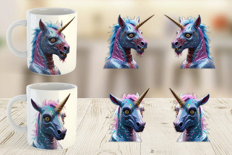 Mug Wrap 3D Zombie Unicorn Sublimation artnoy 