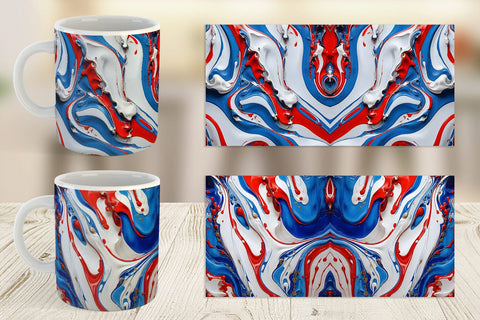 Mug Wrap 4th July Marble Texture Sublimation artnoy 