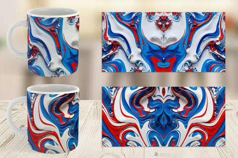 Mug Wrap 4th July Marble Texture Sublimation artnoy 