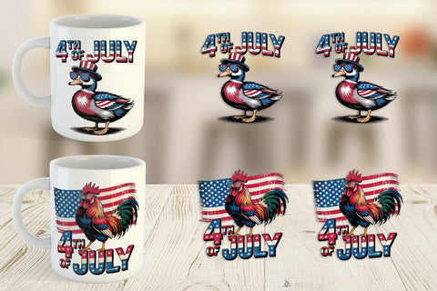 Mug Wrap 4th of July Animal Sublimation artnoy 