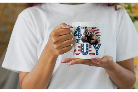 Mug Wrap 4th of July Animal Sublimation artnoy 
