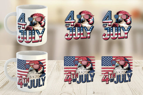 Mug Wrap 4th of July Eagle Sublimation artnoy 