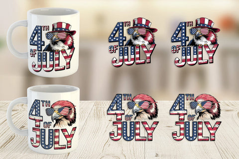 Mug Wrap 4th of July Eagle Sublimation artnoy 