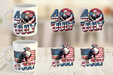 Mug Wrap 4th of July Eagle Sublimation artnoy 
