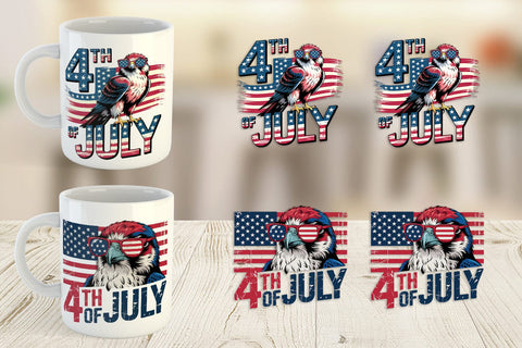 Mug Wrap 4th of July Eagle Sublimation artnoy 