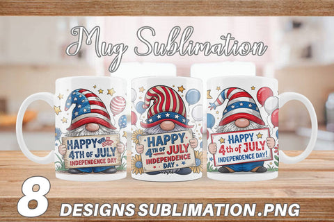 Mug Wrap 4th of July Gnome Sublimation artnoy 