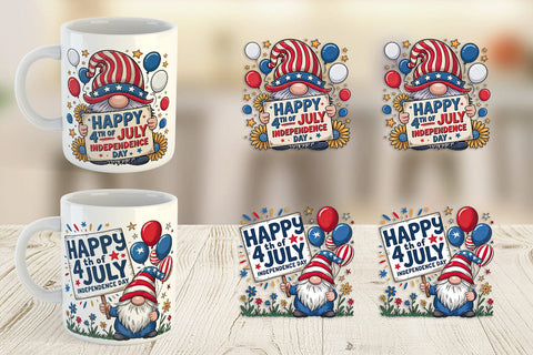 Mug Wrap 4th of July Gnome Sublimation artnoy 
