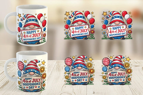 Mug Wrap 4th of July Gnome Sublimation artnoy 