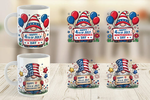 Mug Wrap 4th of July Gnome Sublimation artnoy 