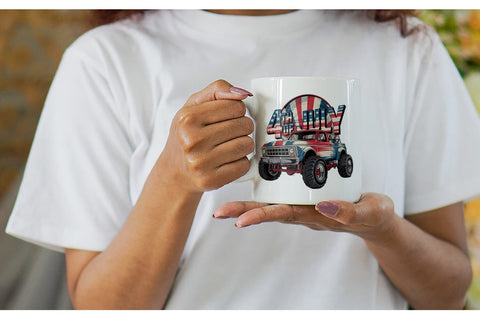 Mug Wrap 4th of July Monster Truck Sublimation artnoy 