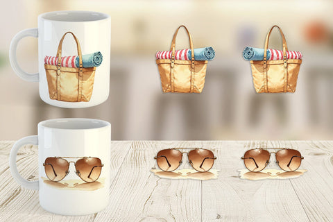 Mug Wrap 70s Endless Summer Watercolor Sublimation artnoy 