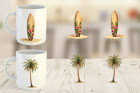 Mug Wrap 70s Endless Summer Watercolor Sublimation artnoy 