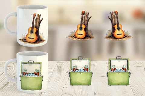 Mug Wrap 70s Endless Summer Watercolor Sublimation artnoy 