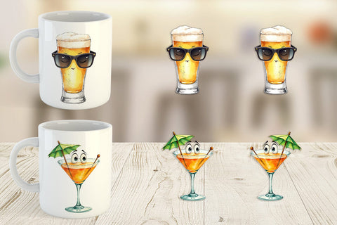 Mug Wrap 70s Green Mascot Sublimation artnoy 