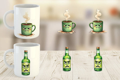 Mug Wrap 70s Green Mascot Sublimation artnoy 