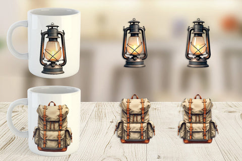 Mug Wrap 70s Retro Summer Camp Watercolor Sublimation artnoy 