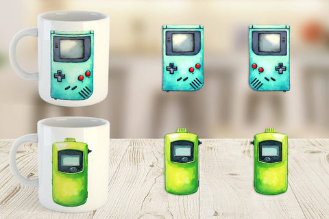Mug Wrap 90s Tech Gadgets Sublimation artnoy 