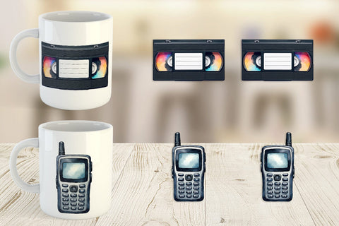 Mug Wrap 90s Tech Gadgets Sublimation artnoy 