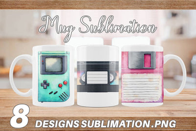 Mug Wrap 90s Tech Gadgets Sublimation artnoy 