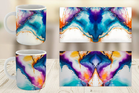 Mug Wrap Abstract Boho Alcohol Ink Sublimation artnoy 