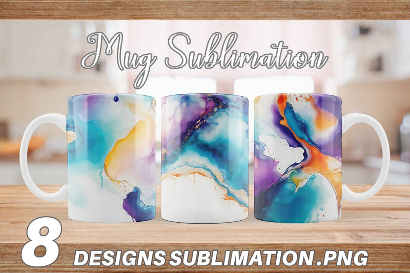Mug Wrap Abstract Boho Alcohol Ink Sublimation artnoy 