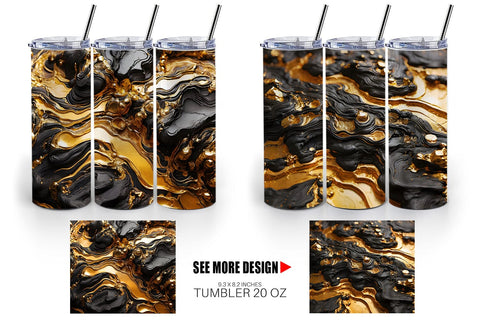 Mug Wrap Abstract Gold Lava Sublimation artnoy 