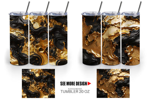 Mug Wrap Abstract Gold Lava Sublimation artnoy 