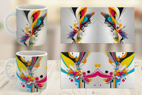 Mug Wrap Abstract Vibrant Colors Sublimation artnoy 