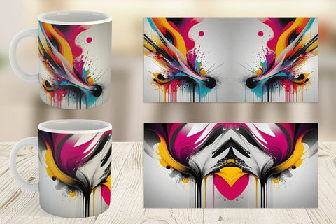 Mug Wrap Abstract Vibrant Colors Sublimation artnoy 