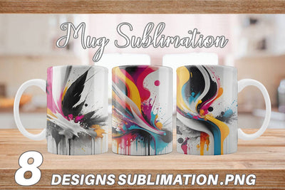 Mug Wrap Abstract Vibrant Colors Sublimation artnoy 