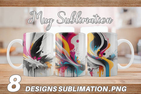 Mug Wrap Abstract Vibrant Colors Sublimation artnoy 