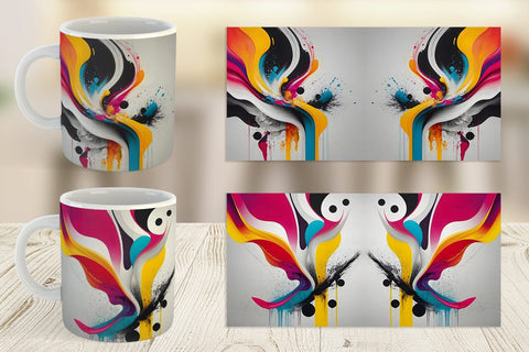 Mug Wrap Abstract Vibrant Colors Sublimation artnoy 